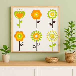 Poster de Flores Retro