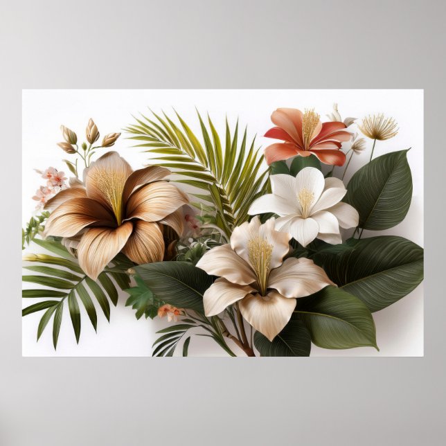 Poster de Flores Tropicais (Frente)