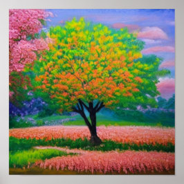 Poster de Floresta Colorida