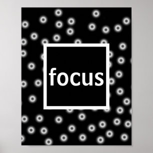 poster de foco no abstrato preto e branco