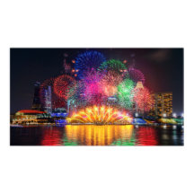 Poster de fogos de artifício de Singapura