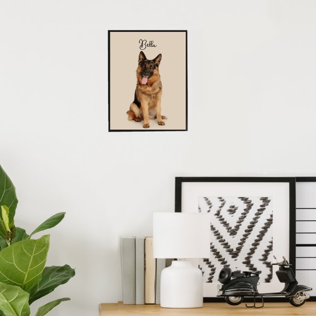 Poster de Foto e Nome de Pet Personalizado | Moder (Custom Pet Photo Personalized Dog Poster
)
