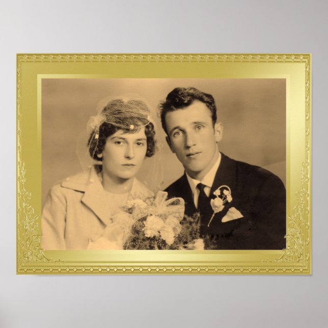 Poster de foto personalizada de quadro de borda gr (Frente)