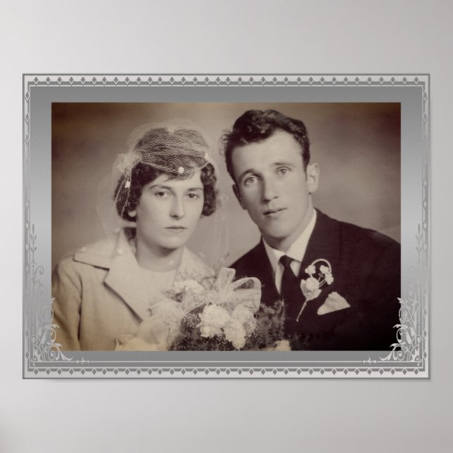 Poster de foto personalizada de quadro de borda pr (Frente)