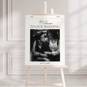 Poster de Fotografia com Sinal de Boas-vindas do C