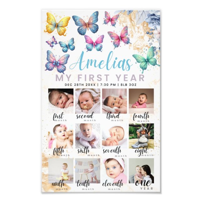 Poster de Fotografia do primeiro aniversario Butte (Frente)