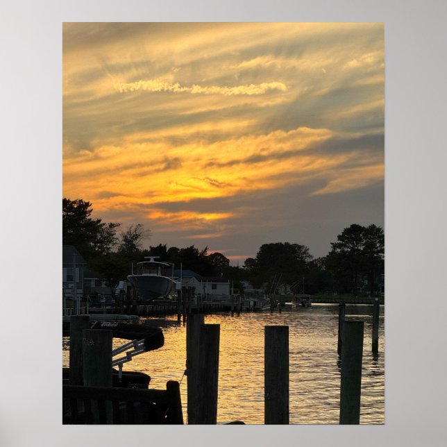 Poster de Fotografia do Sunset Waterscape (Frente)