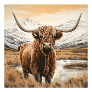 Poster de Fotografia em Vaca Highland Moderna