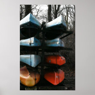 Poster de Fotografias Kayaks Empilhadas