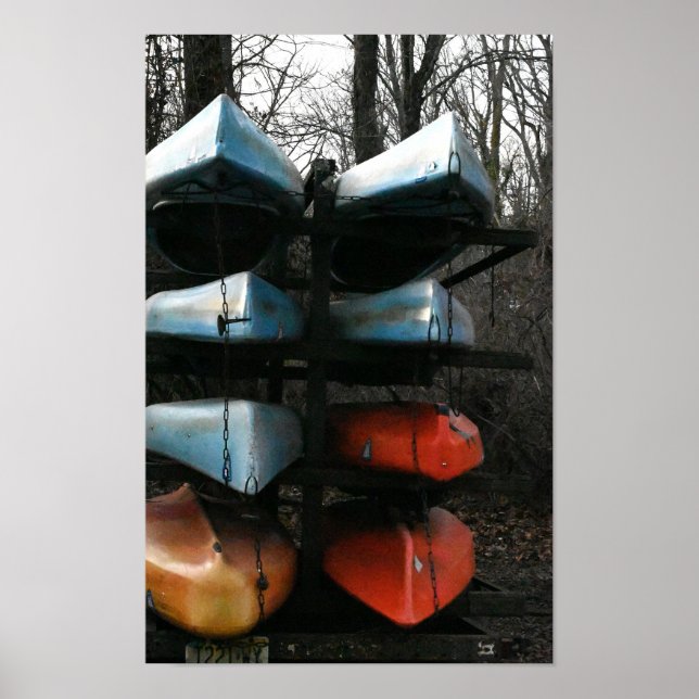 Poster de Fotografias Kayaks Empilhadas (Frente)