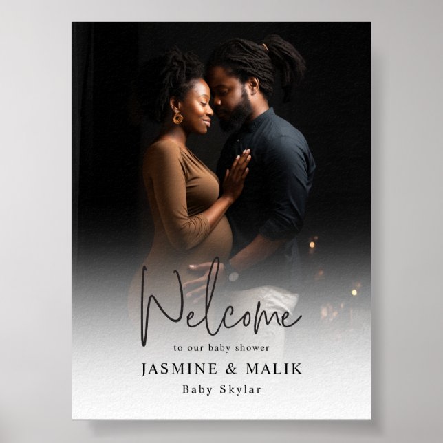 Poster de fotos personalizadas do Chá de fraldas (Frente)