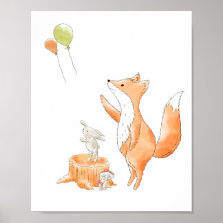 Poster de Fox de Aquarela