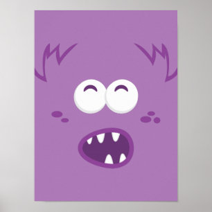 Poster de frente monstro roxo