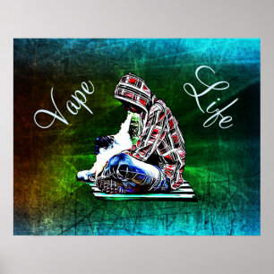 Poster de Fumagem de Vaping de acordar e Vape