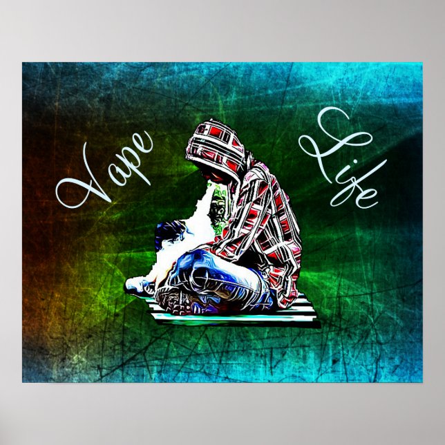 Poster de Fumagem de Vaping de acordar e Vape (Frente)