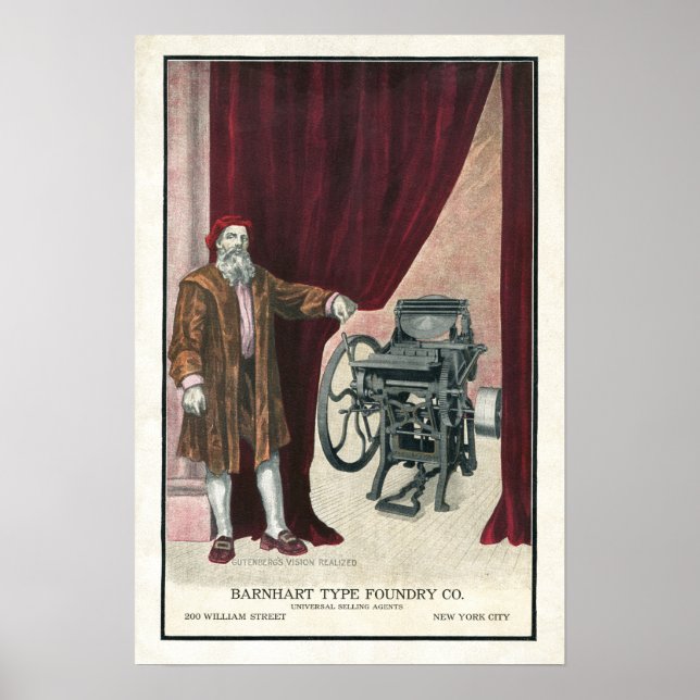 Poster de fundição do tipo letterpress gutenberg (Frente)