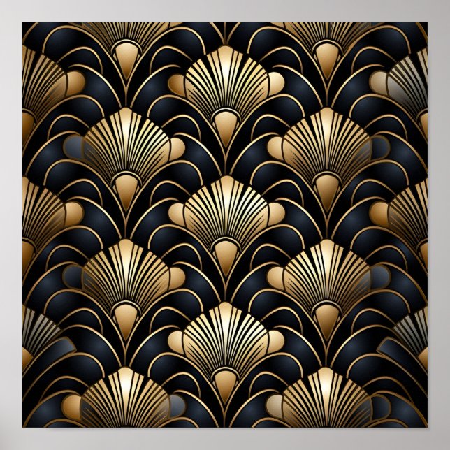 Poster de fundo de deco de arte sem costura (Frente)