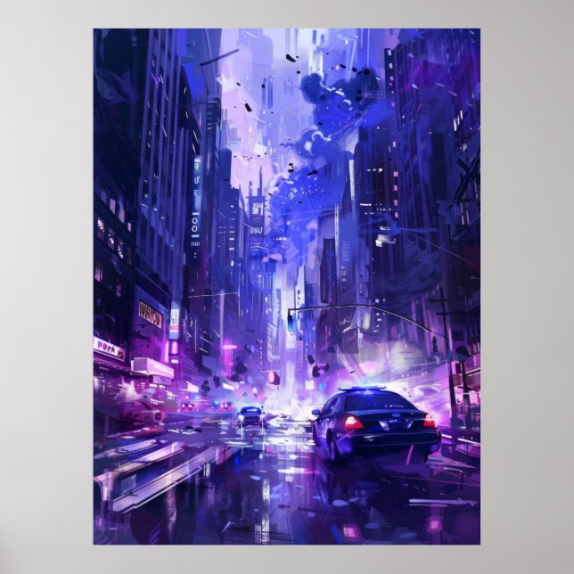 Poster de Fundo do Estilo de Luz da Rua 2D (Frente)