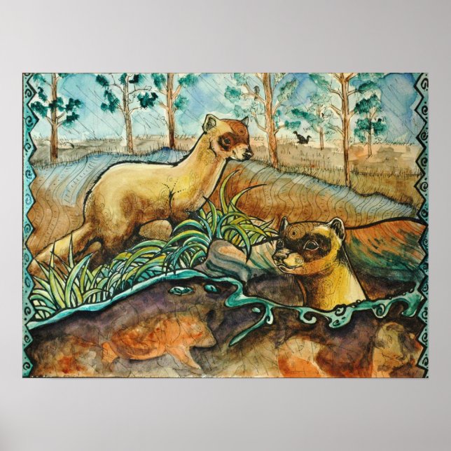 Poster de Furões de Pé Negra (Frente)