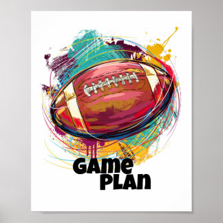 Poster de futebol americano artístico