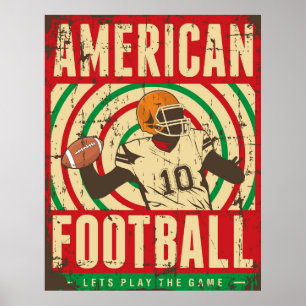 Poster de futebol americano retrô
