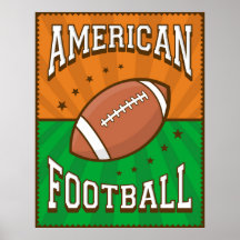 Poster de futebol americano retrô