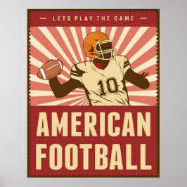 Poster de futebol americano retrô
