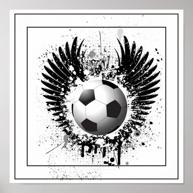 Poster de futebol de 12" x 12" (Frente)