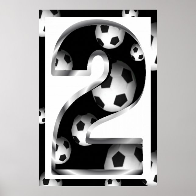 Poster de futebol número 2 personalizado (Frente)