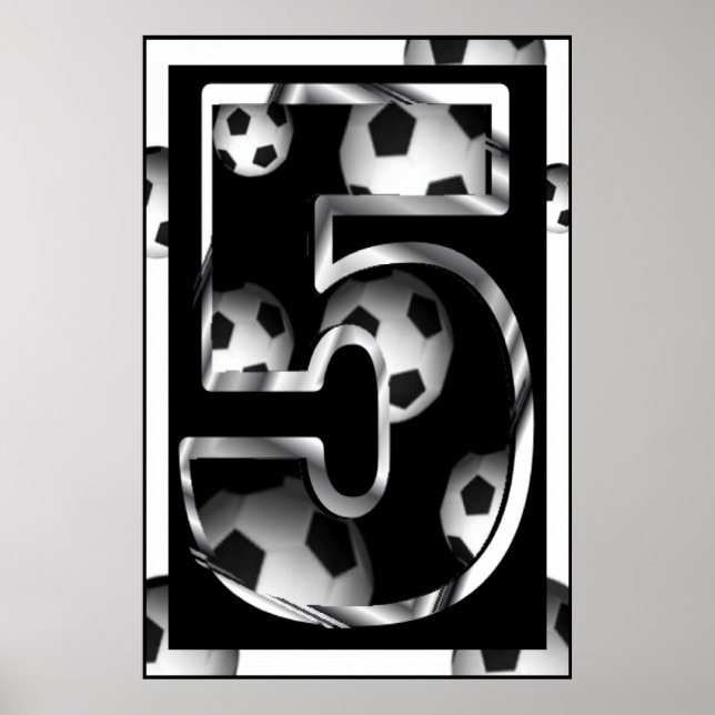 Poster de futebol número 5 personalizado (Frente)