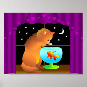 poster de gato curioso