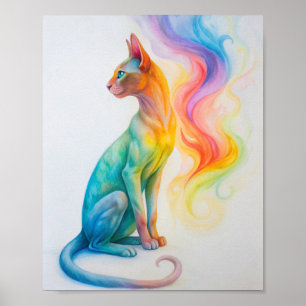 Poster de Gato de Aquarela