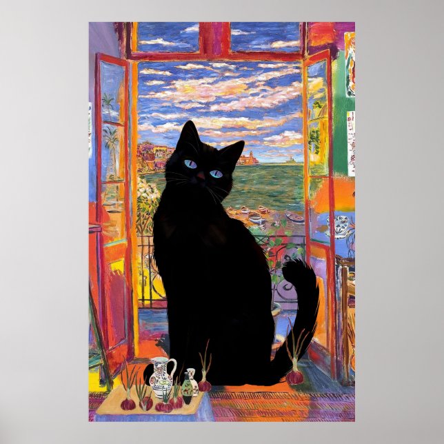 Poster de Gato de Janela Aberta do Matisse (Frente)