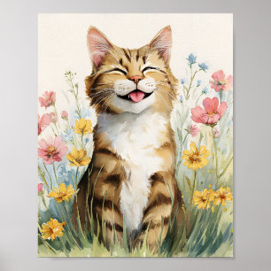 Poster de Gato Engraçado - Bonita Tabby Gato Wall