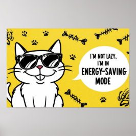 Poster de Gato Engraçado, Gato de Cartoon vestindo