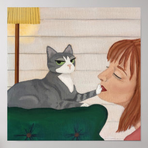 Poster de Gato Engraçado - Rejeição de Afetação