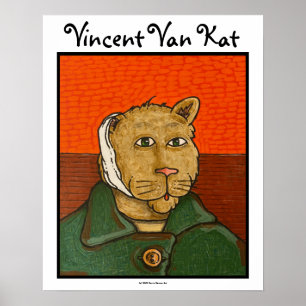 poster de gato humorístico Vincent Van Kat