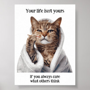 Poster de Gato Inspirador Engraçado Motivacional