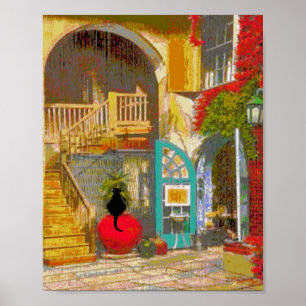 Poster de Gato Negro em Corte
