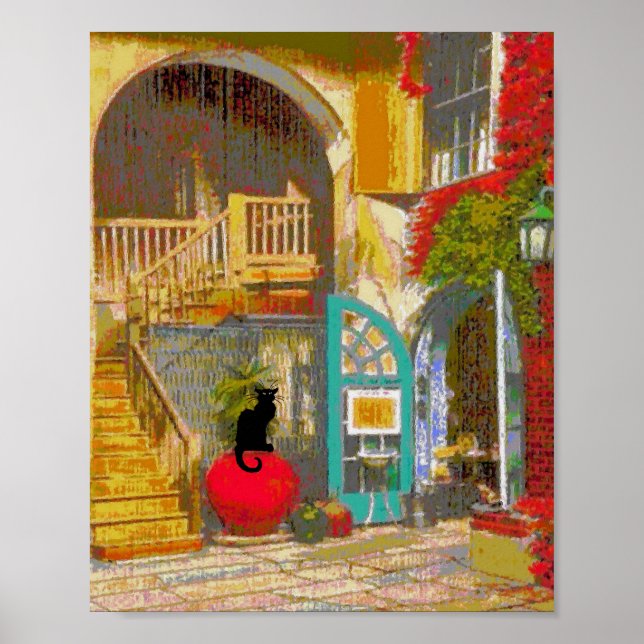 Poster de Gato Negro em Corte (Frente)