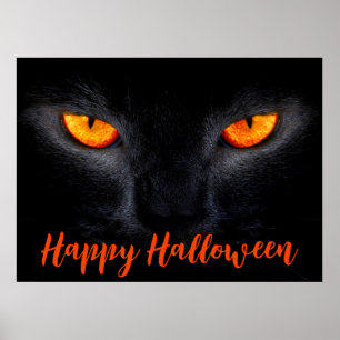 Poster de Gato Negro Feliz Halloween