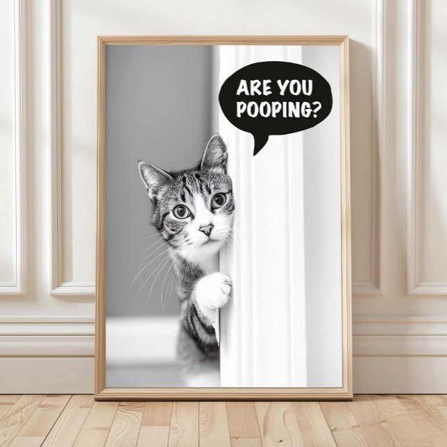Poster de Gato no Banheiro, Você Está Defecando?,  (Criador carregado)