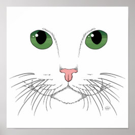 Poster de Gato Olhado Verde