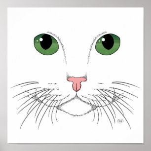 Poster de Gato Olhado Verde