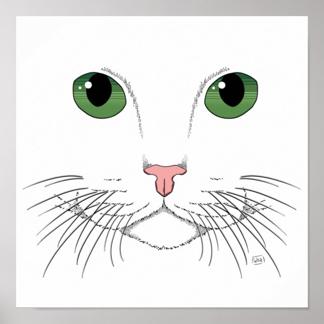 Poster de Gato Olhado Verde (Frente)