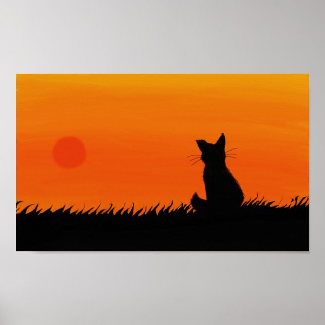 Poster de gato sunset (Frente)