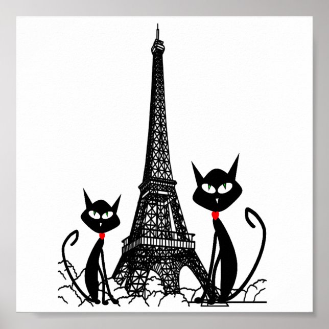 poster de gatos da torre eiffel (Frente)