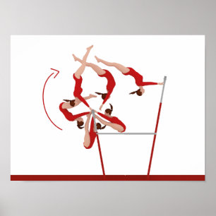 Poster de ginástica - bares irregulares