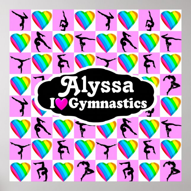 POSTER DE GINÁSTICA PERSONALIZADA DE TINTA bonito (Frente)