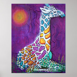 Poster de Girafa Colorida